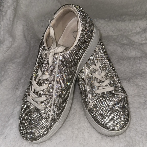 Jessica Simpson Silesta Rhinestone Lace-Up Platform Sneakers - Picture 3 of 17